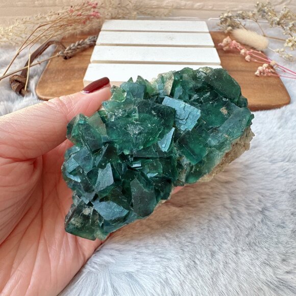 Gorgeous UV Reactive Madagascan Raw Fluorite Cluster Specimen - Picture 10 of 10
